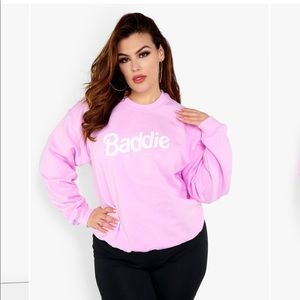 **NOT FOR SALES: ISO** "BADDIE" GRAPHIC SWEATER